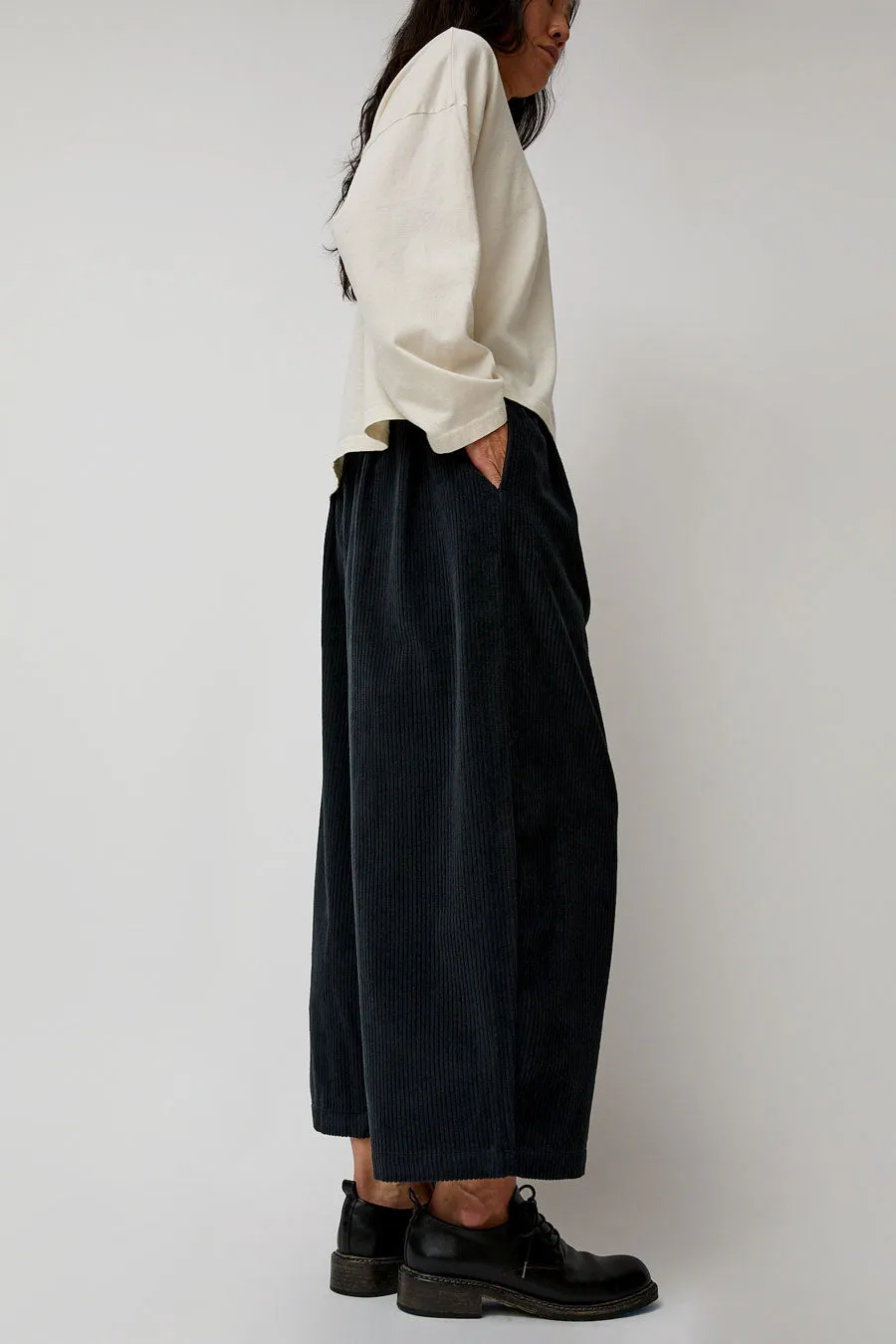 Black Crane Corduroy Unisex Wide Pants in Dark Grey sold by No. 6 product image thumbnail 2