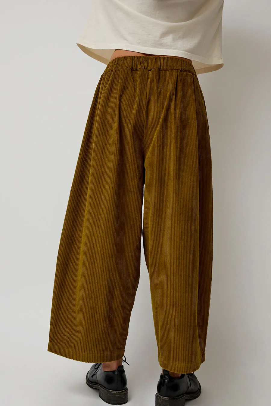 Black Crane Corduroy Unisex Wide Pants in Dark Olive sold by No. 6 product image thumbnail 5