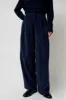 Mijeong Park Thin Corduroy Wide Leg Pants in Navy sold by No. 6