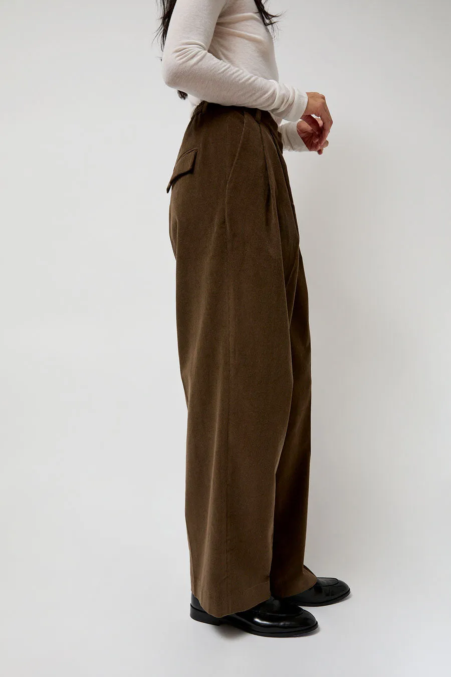Mijeong Park Thin Corduroy Wide Leg Pants in Light Brown sold by No. 6 product image thumbnail 2