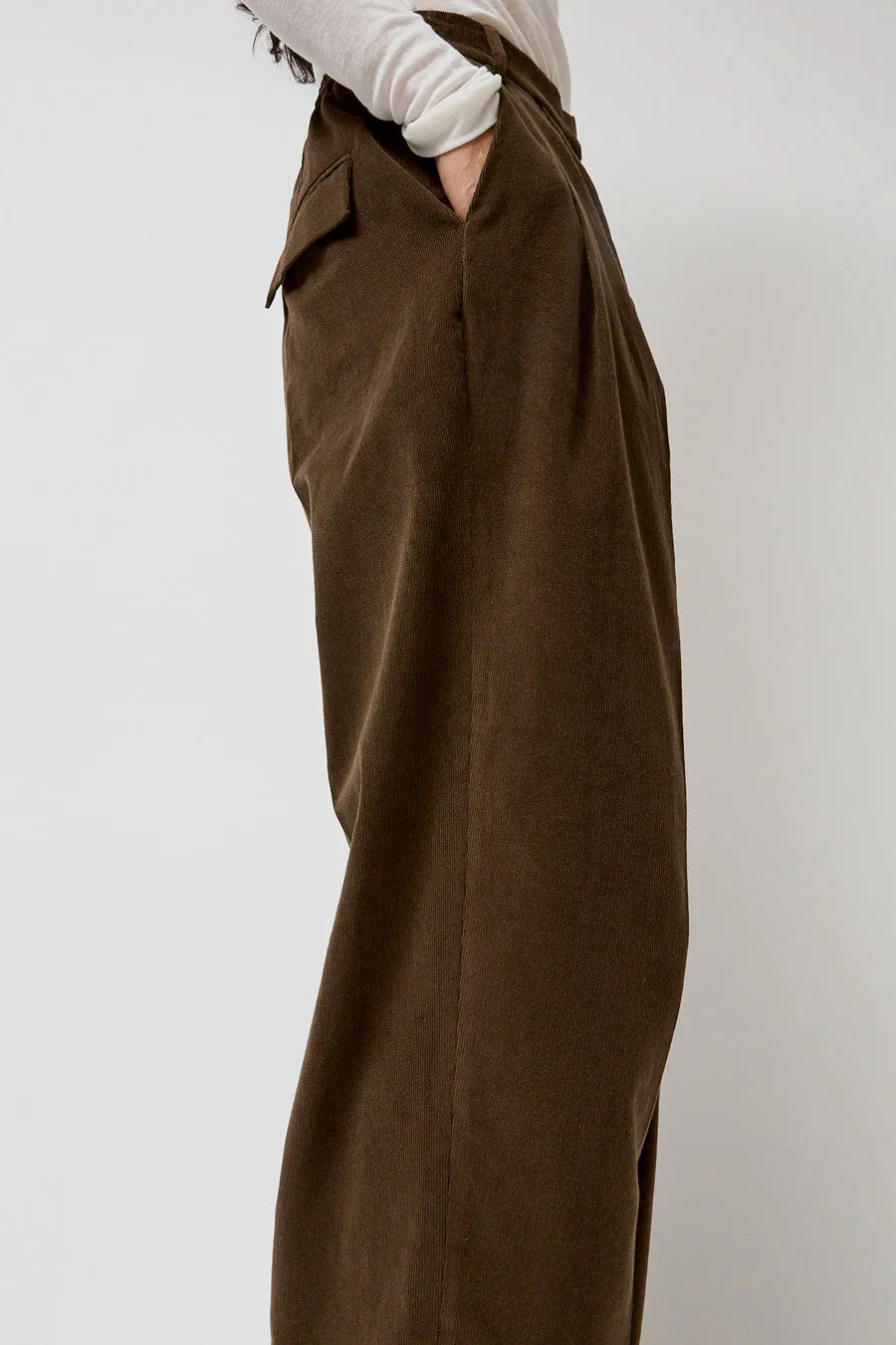 Mijeong Park Thin Corduroy Wide Leg Pants in Light Brown sold by No. 6 product image thumbnail 3