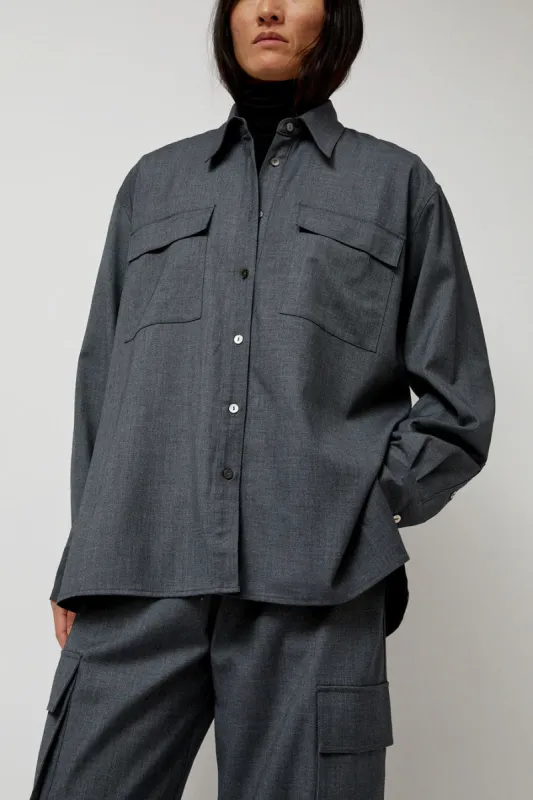 Mijeong Park Wool Blend Shirt in Gray sold by No. 6