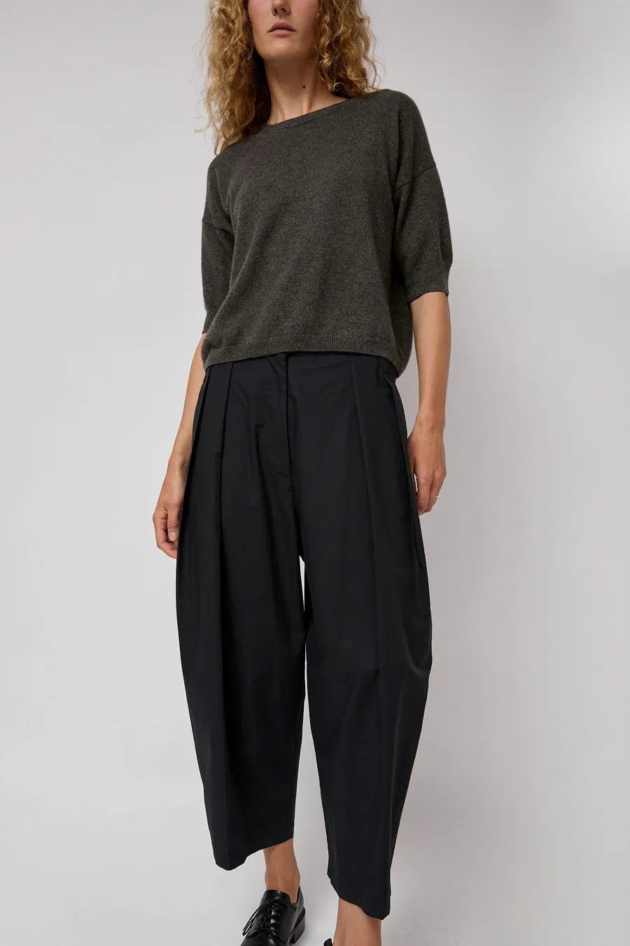 Modern Weaving Voluminous Pleat Pant in Black sold by No. 6