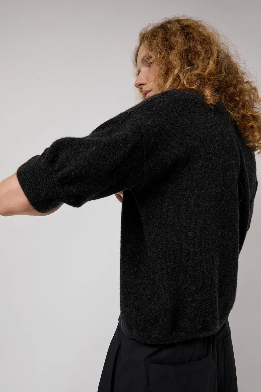 Modern Weaving Cashmere Boyfriend Tee in Black Melange sold by No. 6 product image thumbnail 2