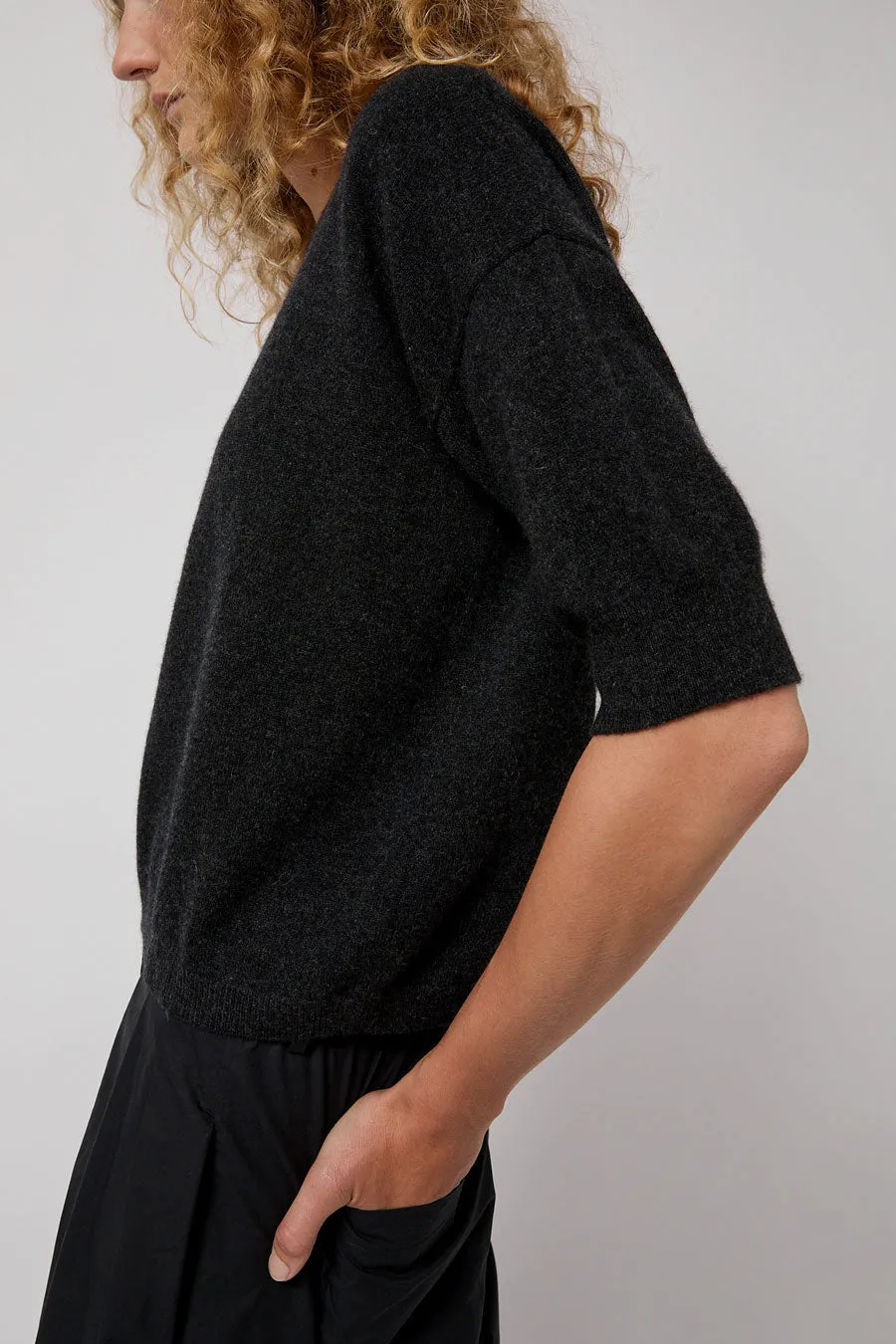 Modern Weaving Cashmere Boyfriend Tee in Black Melange sold by No. 6 product image thumbnail 4