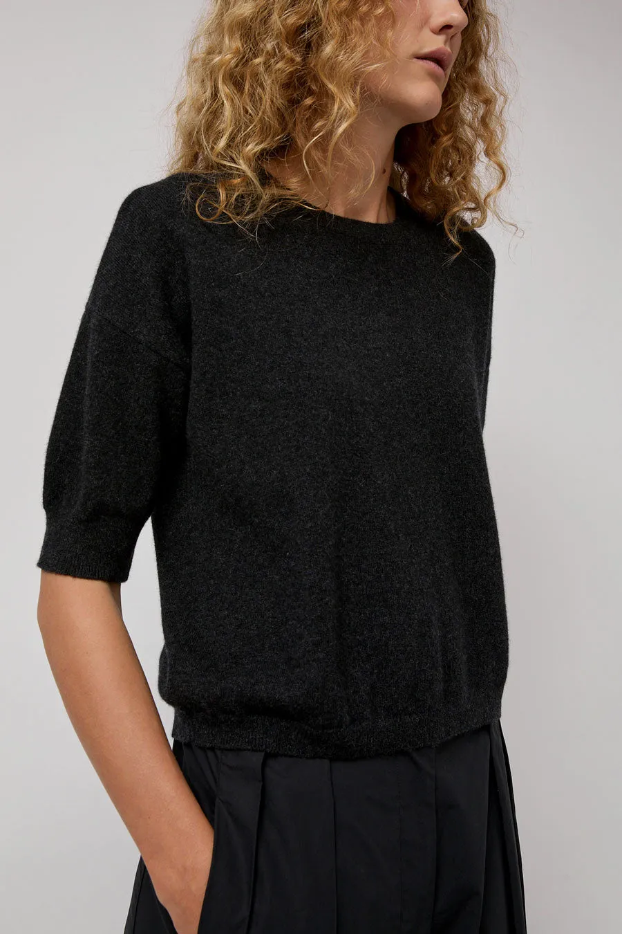 Modern Weaving Cashmere Boyfriend Tee in Black Melange sold by No. 6 product image thumbnail 3