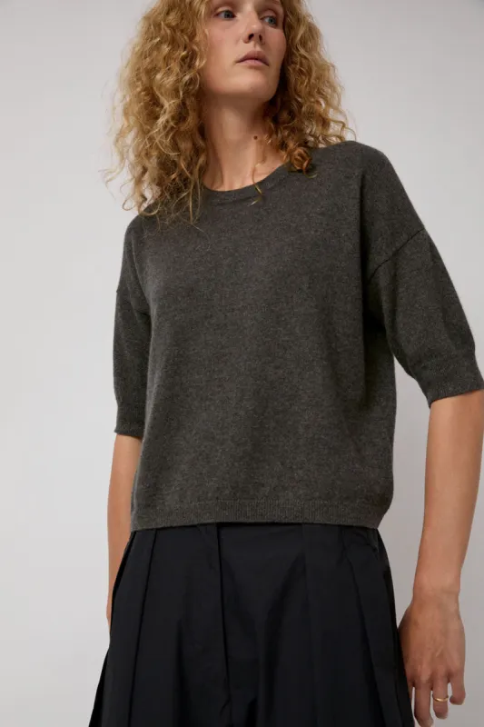 Modern Weaving Cashmere Boyfriend Tee in Olive Melange sold by No. 6
