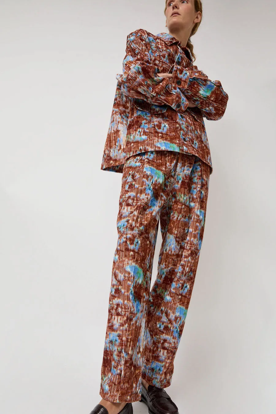 Henrik Vibskov Claus Pants in Brown Hay Field sold by No. 6