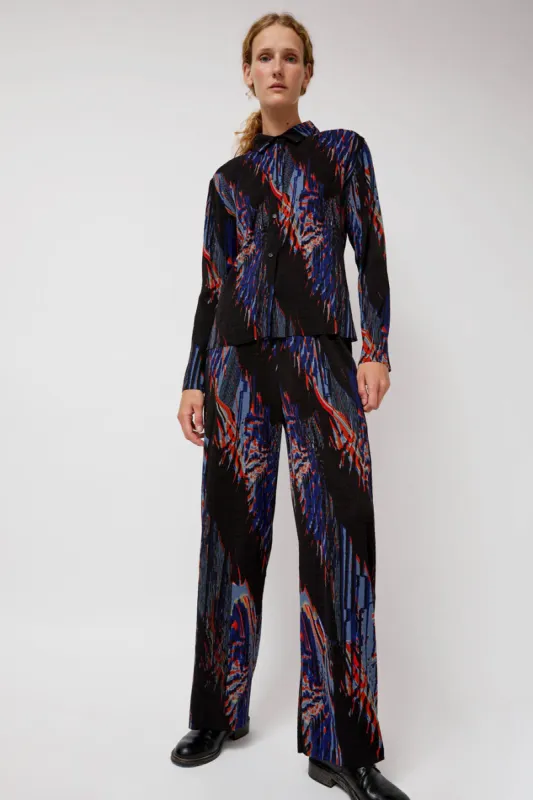 Henrik Vibskov Silhouette Plisse Pant in Blue Shadow Wing made by No. 6