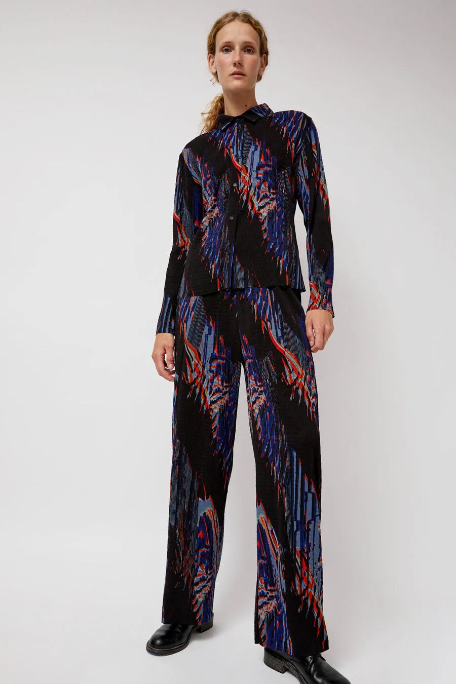 Henrik Vibskov Silhouette Plisse Pant in Blue Shadow Wing sold by No. 6