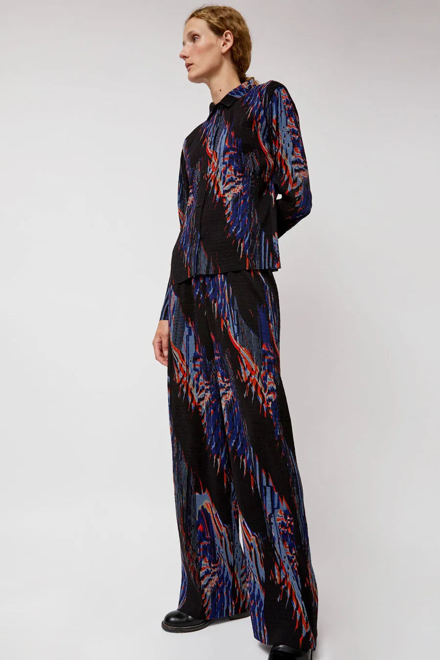 Henrik Vibskov Silhouette Plisse Pant in Blue Shadow Wing sold by No. 6 product image thumbnail 3