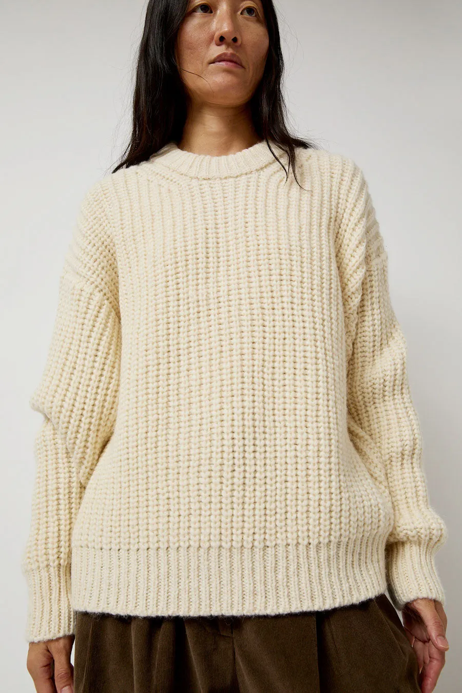 Atelier Delphine Alpaca Rib Sweater in Cream sold by No. 6