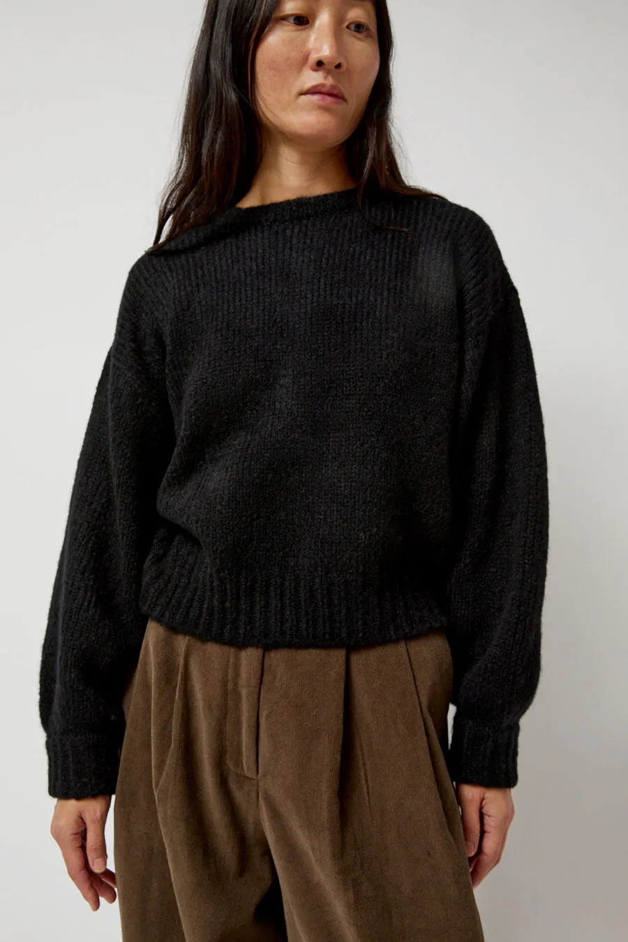 Atelier Delphine Balloon Sleeve Sweater in Black sold by No. 6