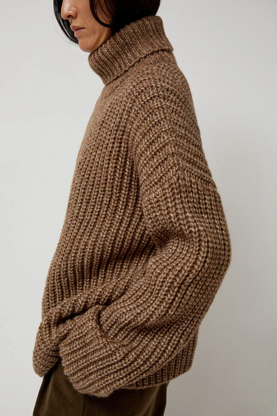 Atelier Delphine Alpaca Rib Turtleneck in Brown sold by No. 6 product image thumbnail 4