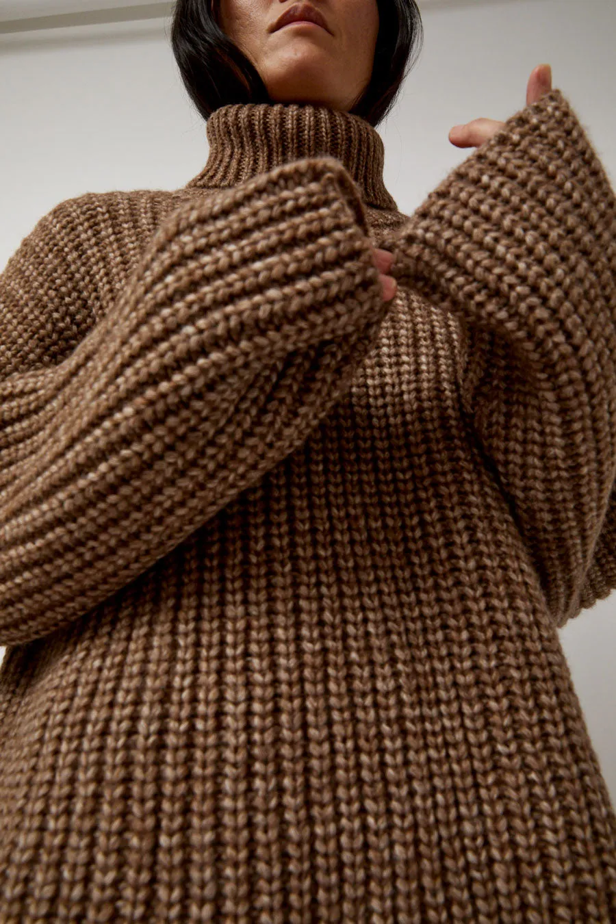 Atelier Delphine Alpaca Rib Turtleneck in Brown sold by No. 6 product image thumbnail 3