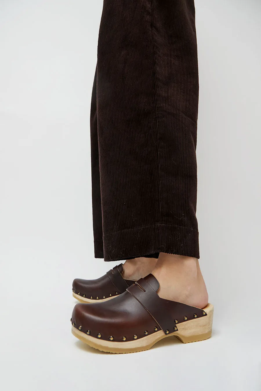 No.6 Charlotte Studded Clog on Low Base in Oxblood sold by No. 6