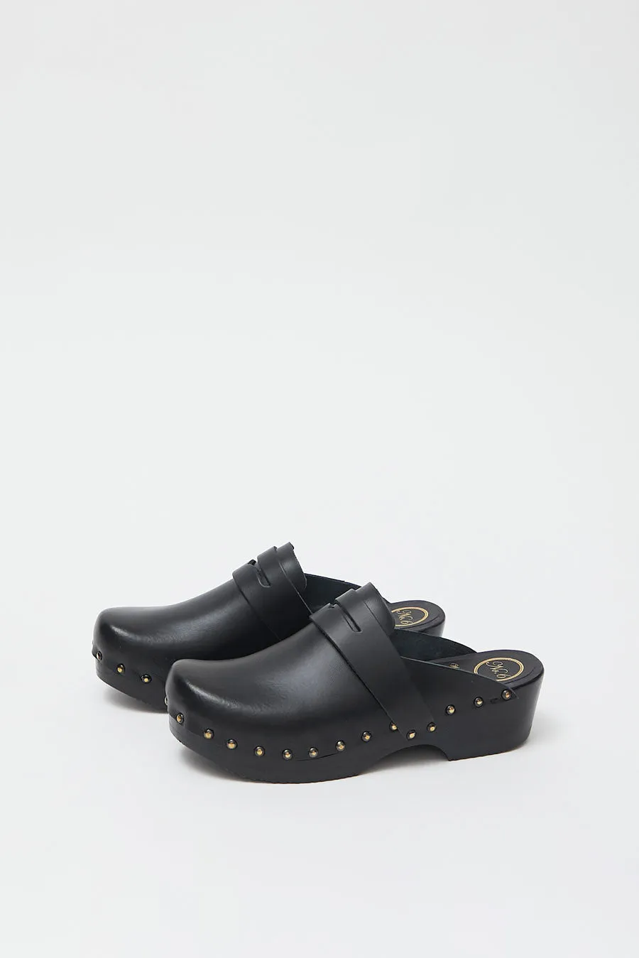 No.6 Charlotte Studded Clog on Low Base in Jet on Black Base sold by No. 6 product image thumbnail 2