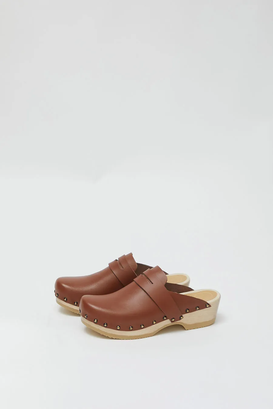 No.6 Charlotte Studded Clog on Low Base in British Tan sold by No. 6 product image thumbnail 2