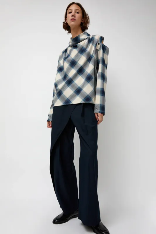 épingler Cowl Wrap Long Shirt in Blue sold by No. 6