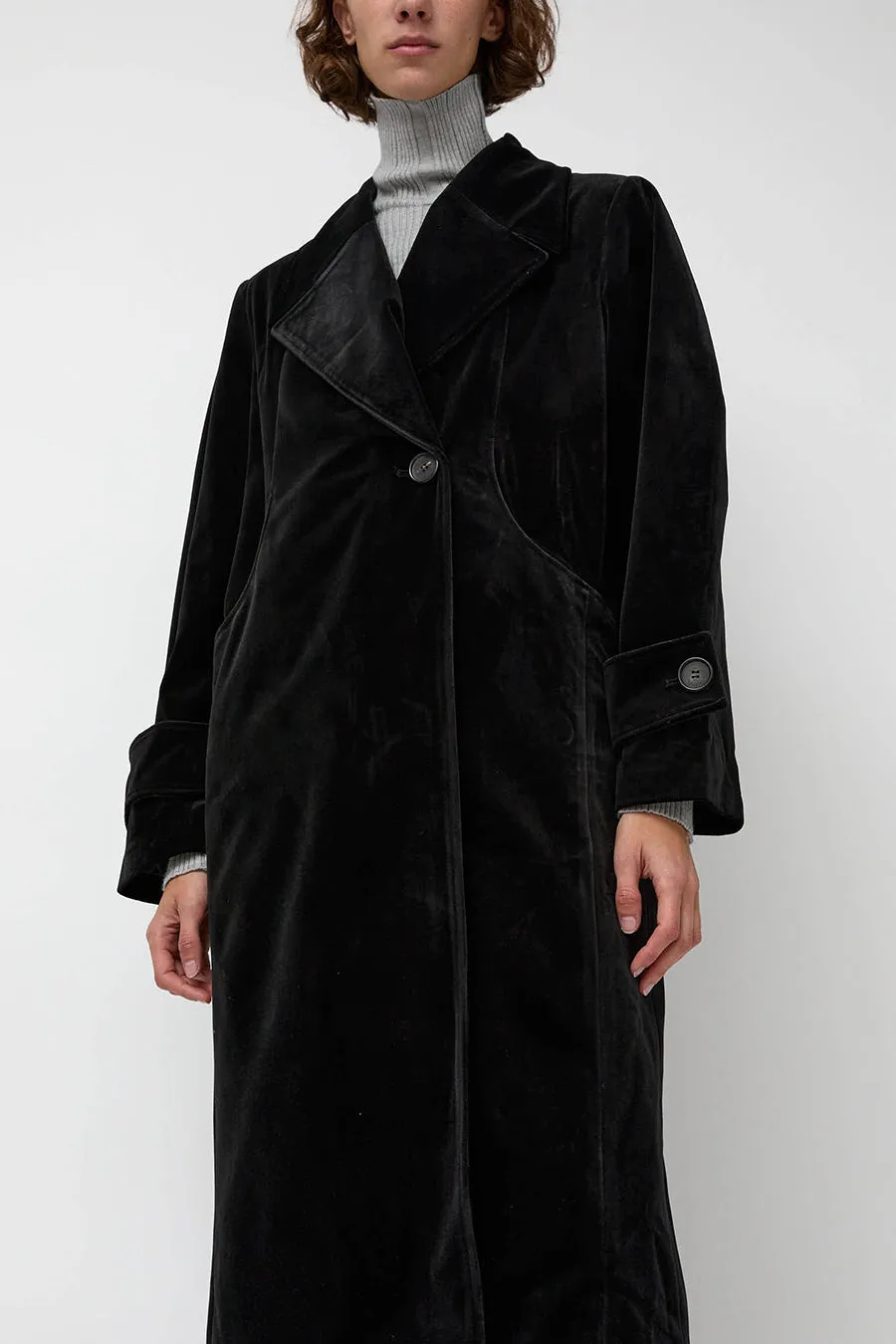 épingler Trigonal Fall Coat in Black Velvet sold by No. 6 product image thumbnail 2