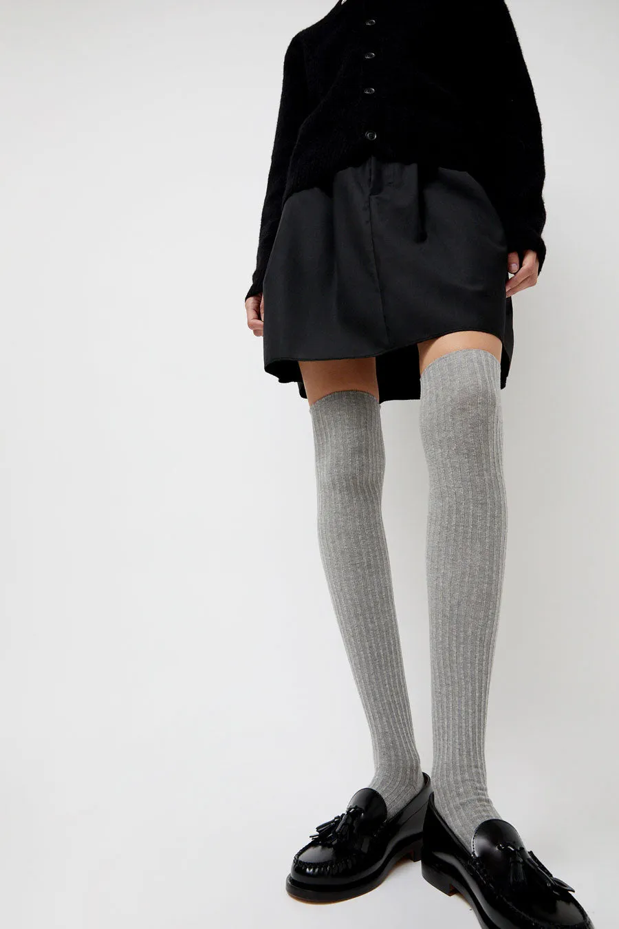 Baserange Overknee Socks in Grey Melange sold by No. 6
