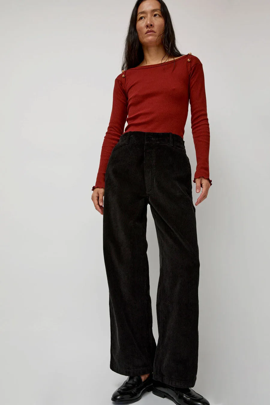 Baserange Altru Pants in Black Corduroy sold by No. 6