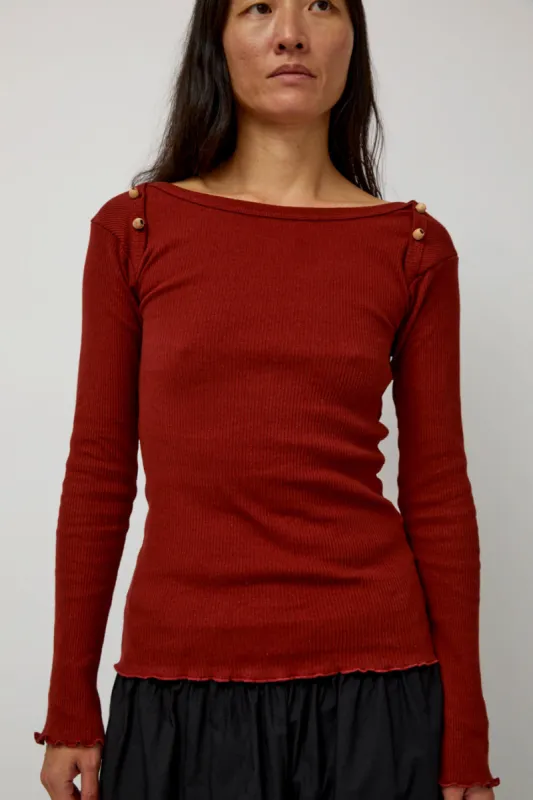 Baserange Disc Long Sleeve in Bine Red made by No. 6