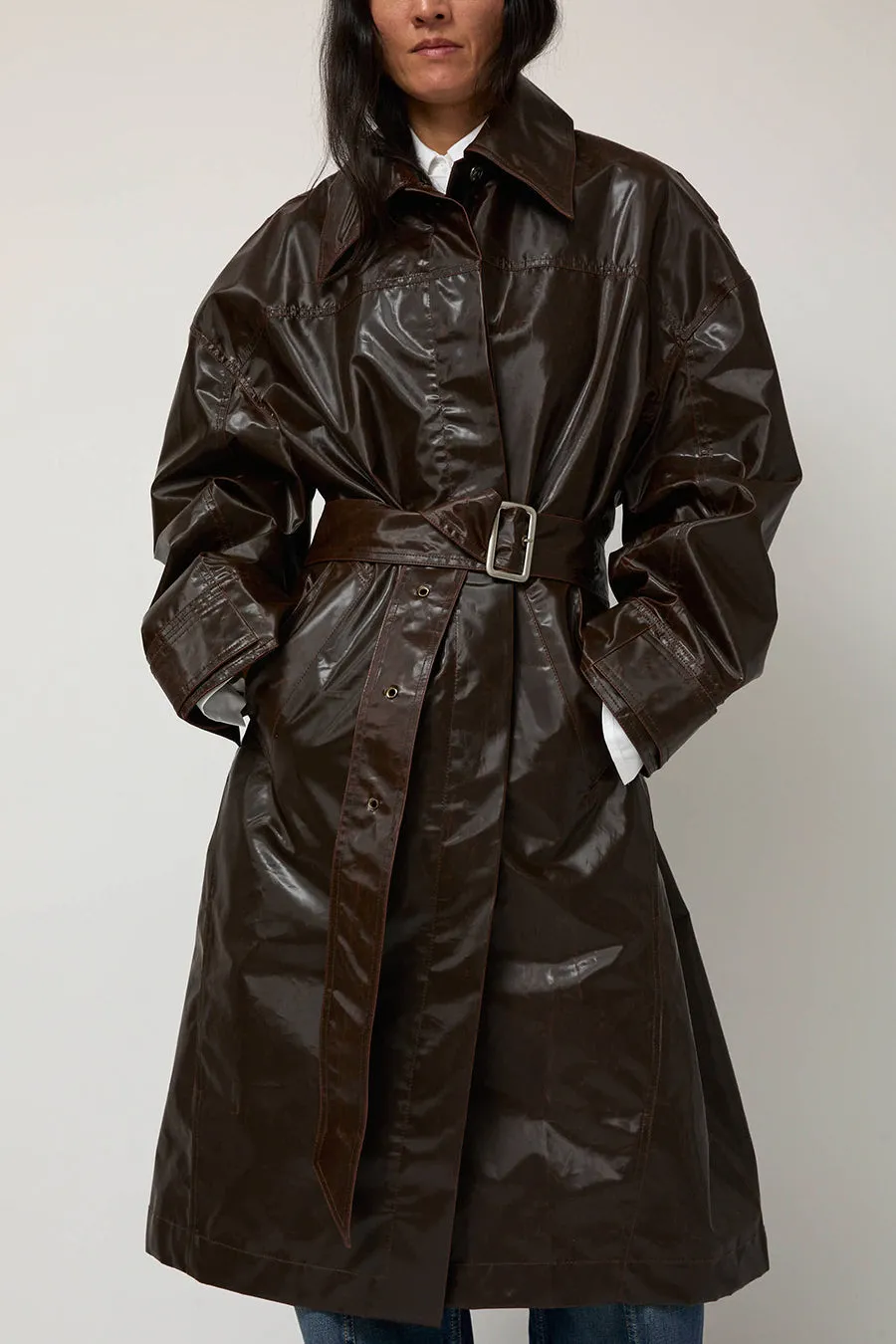 Façon Jacmin Manso Mackintosh Coat in Brown sold by No. 6 product image thumbnail 3