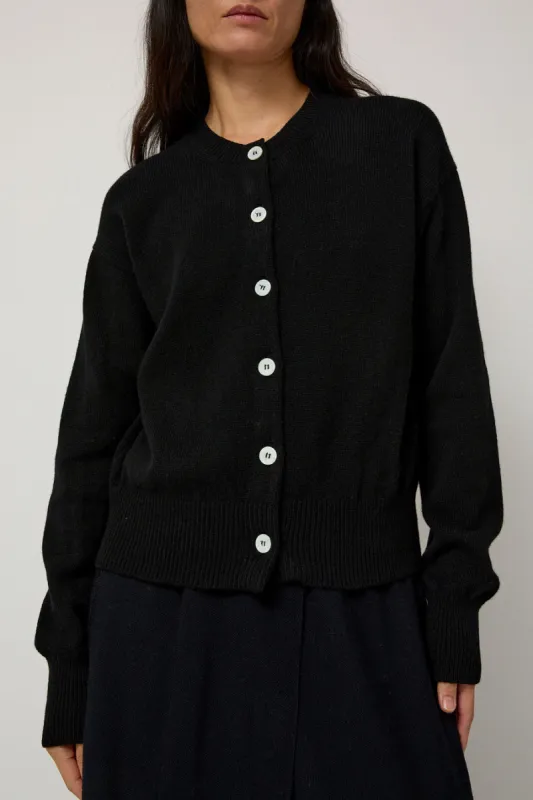 &Daughter Ada Crewneck Cardigan in Black sold by No. 6