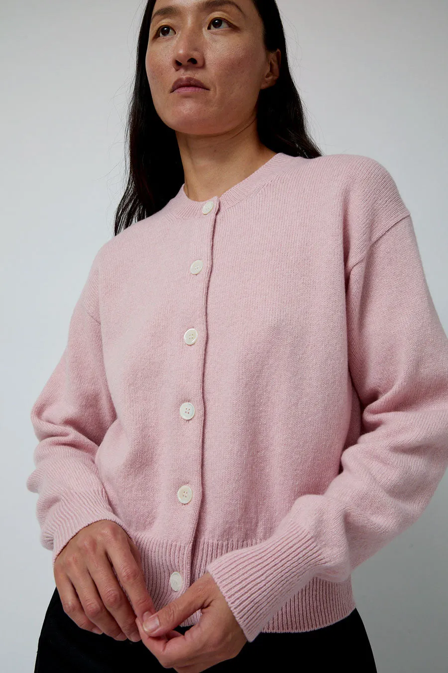 &Daughter Ada Crewneck Cardigan in Pink sold by No. 6