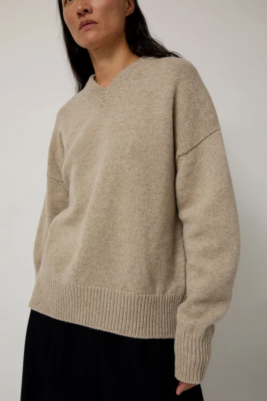 &Daughter Balla Slouch V Neck Sweater in Beige sold by No. 6