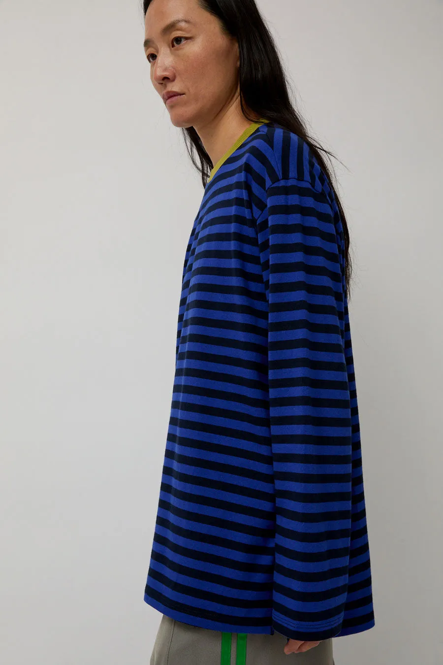 KkCo Long Sleeve Box Tee in Cobalt and Midnight Stripe sold by No. 6 product image thumbnail 4