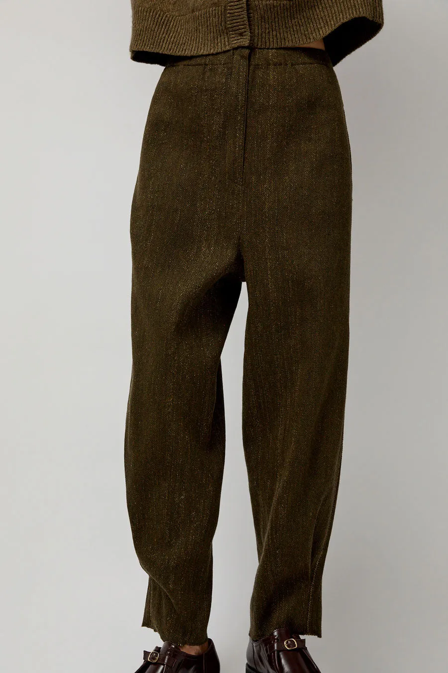 Boboutic Wool Linen Canvas Trousers in Green sold by No. 6 product image thumbnail 2