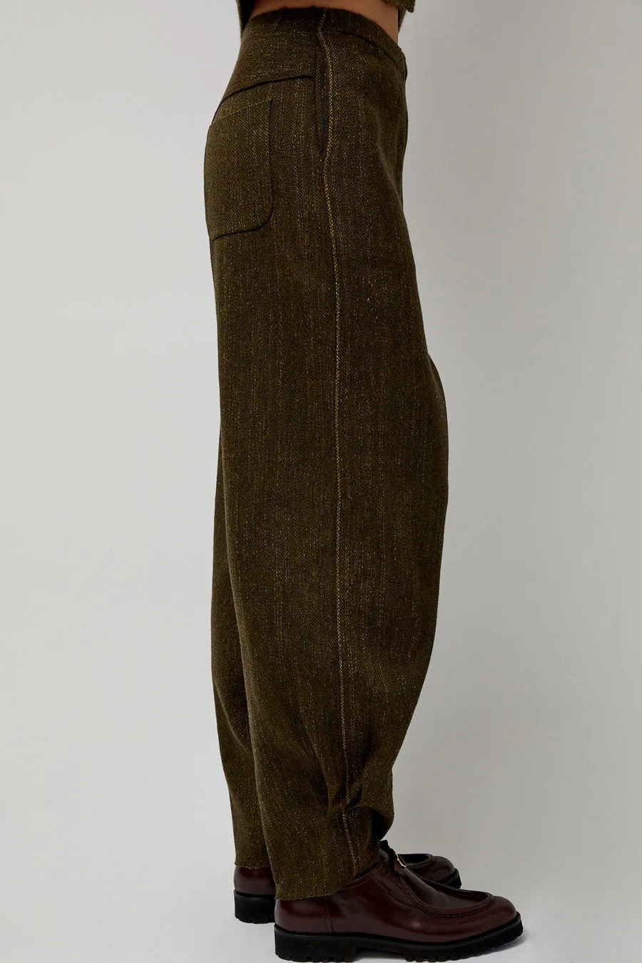 Boboutic Wool Linen Canvas Trousers in Green sold by No. 6 product image thumbnail 3