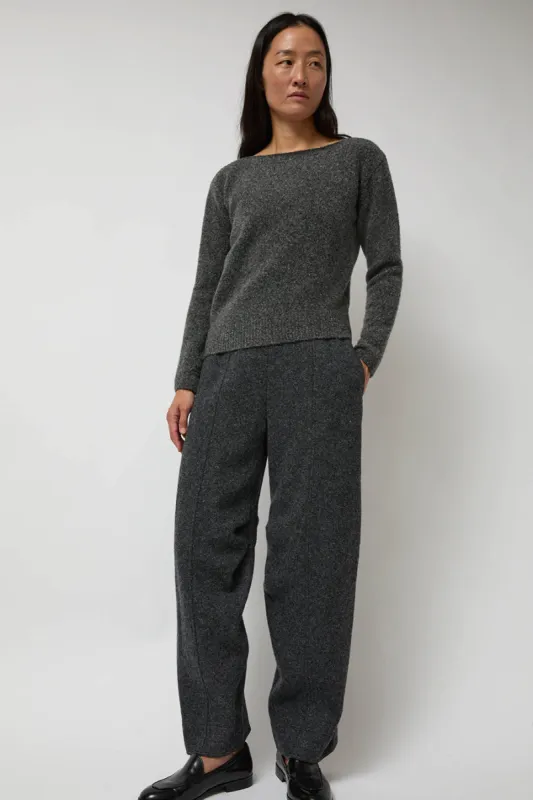 Anggae Melange Wool Blend Curve Pants in Grey made by No. 6