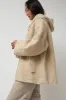 Anggae Fuzzy Hood Outer in Ivory sold by No. 6