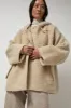 Anggae Fuzzy Hood Outer in Ivory sold by No. 6