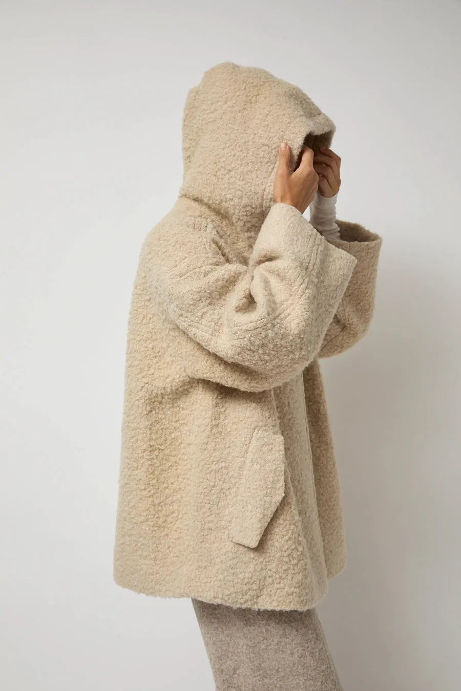 Anggae Fuzzy Hood Outer in Ivory sold by No. 6 product image thumbnail 2