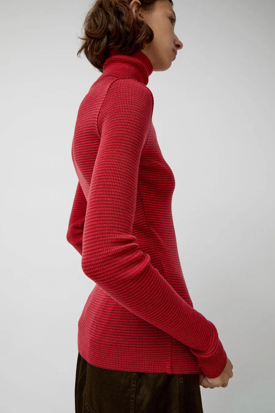 Modus Vivendi Alpha Rollneck in Paradise Red Fine Stripes sold by No. 6 product image thumbnail 3