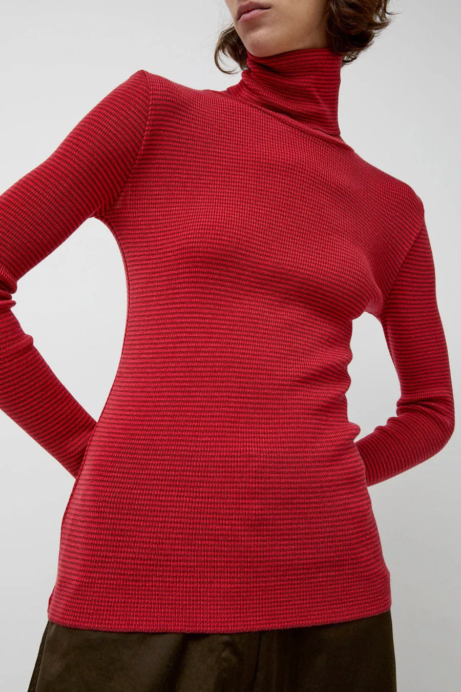 Modus Vivendi Alpha Rollneck in Paradise Red Fine Stripes sold by No. 6 product image thumbnail 4