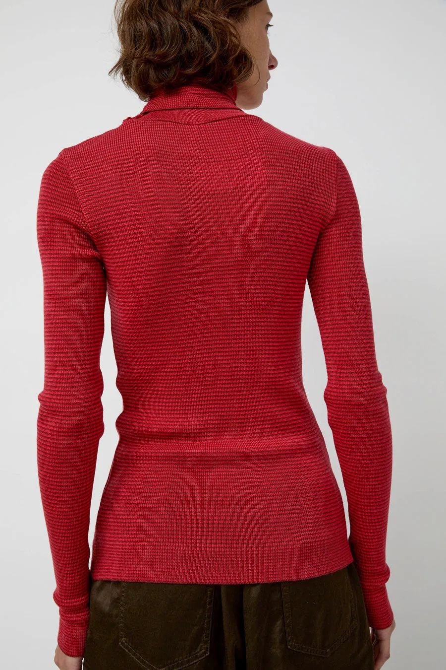 Modus Vivendi Alpha Rollneck in Paradise Red Fine Stripes sold by No. 6 product image thumbnail 5