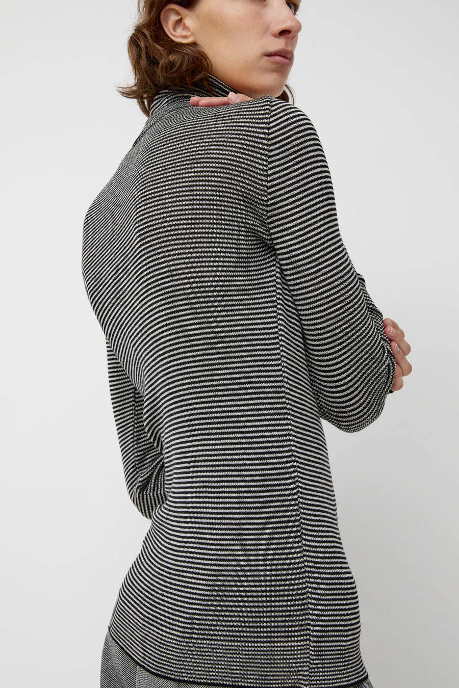 Modus Vivendi Alpha Rollneck in Espresso Fine Stripes sold by No. 6 product image thumbnail 2