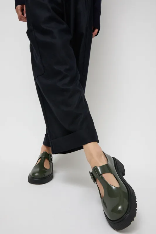 Melissa Jackie T-Strap in Olive made by Melissa