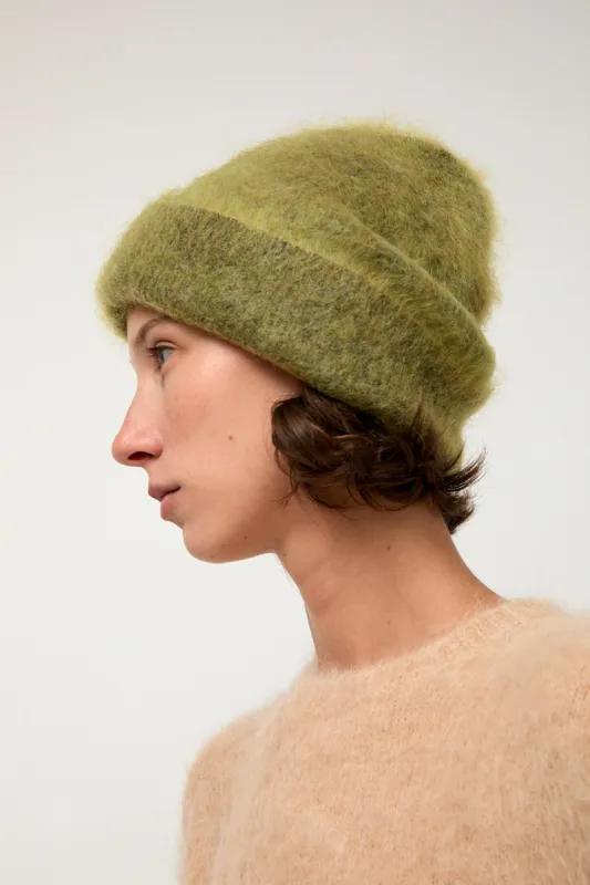Sayaka Davis Brushed Mohair Beanie in Matcha sold by No. 6