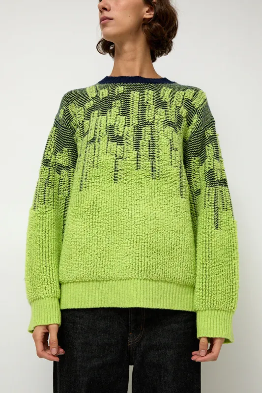 Sayaka Davis Pile Jacquard Sweater in Wasabi sold by No. 6