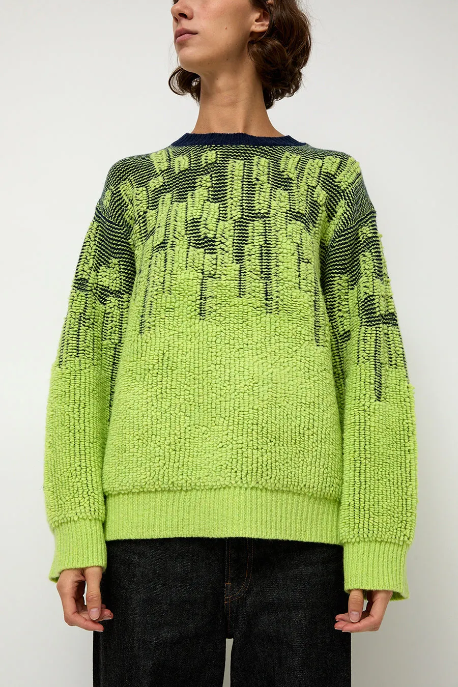 Sayaka Davis Pile Jacquard Sweater in Wasabi sold by No. 6