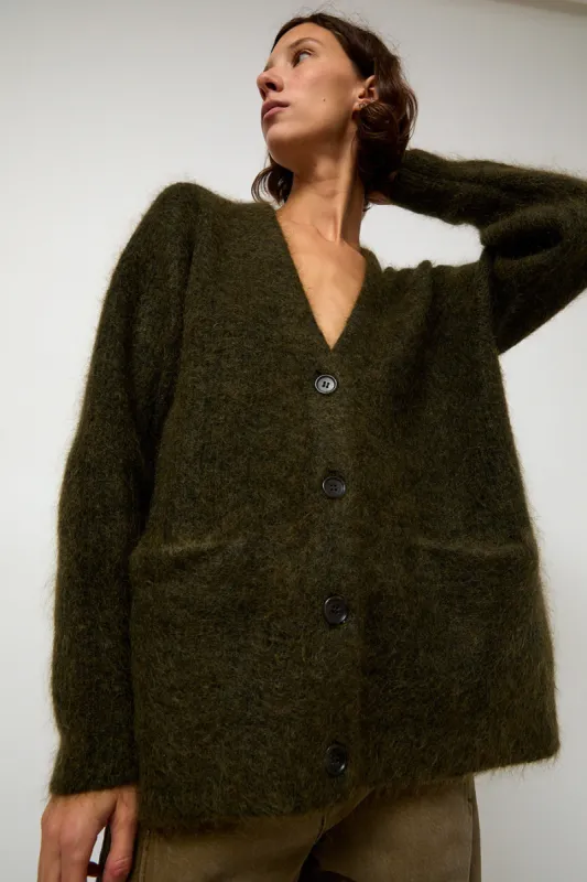 Sayaka Davis Mohair Cardigan in Olive sold by No. 6