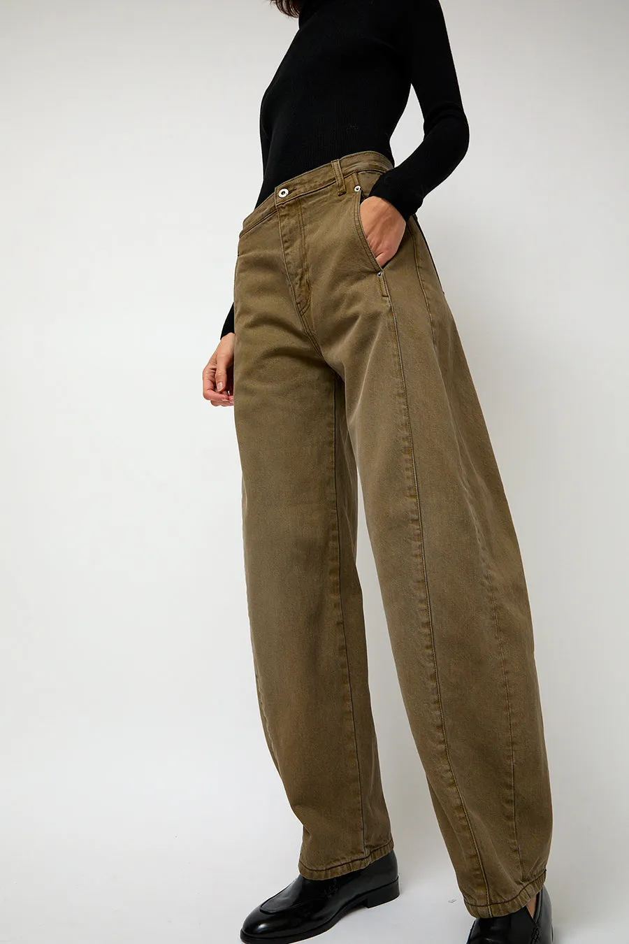 Sayaka Davis Barrel Denim Pants in Mocha sold by No. 6 product image thumbnail 2