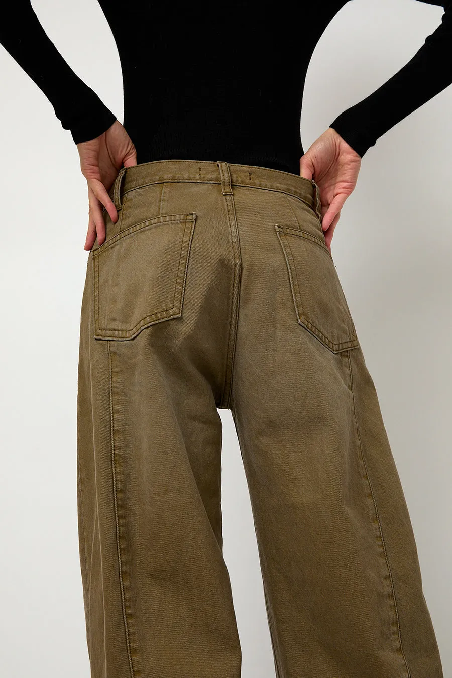 Sayaka Davis Barrel Denim Pants in Mocha sold by No. 6 product image thumbnail 3
