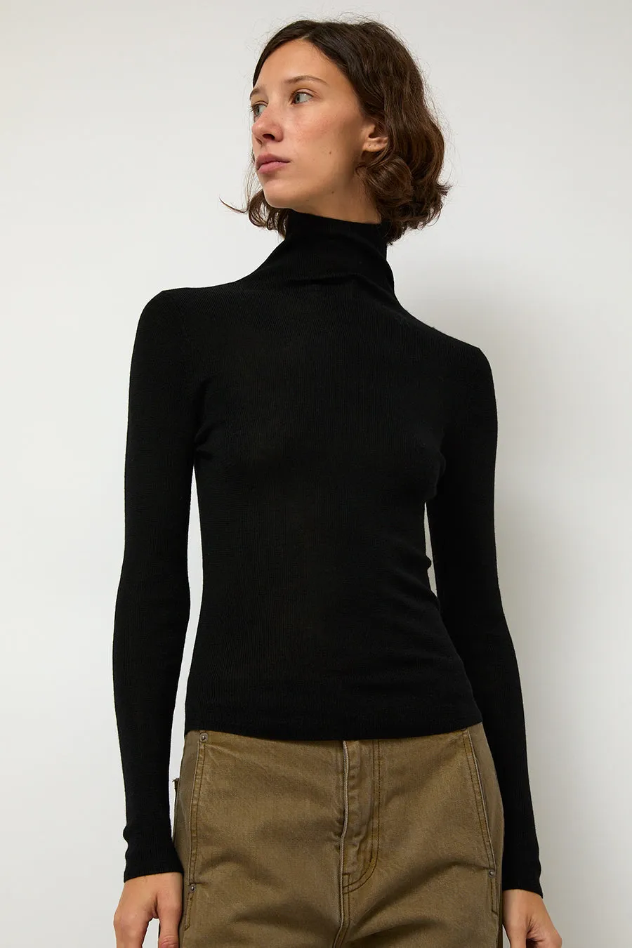 Sayaka Davis Ribbed High Neck in Black sold by No. 6